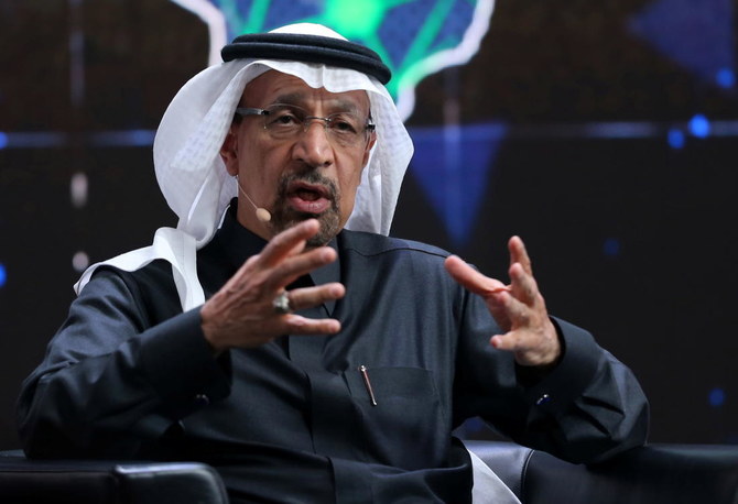Le ministre de l'Investissement, Khalid Al-Falih, prend la parole lors de la quatrième initiative annuelle d'investissement futur à Riyad, en Arabie saoudite, le 27 janvier 2021 (Reuters)