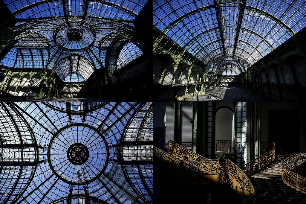 Une compilation de photos montre des vues du Grand Palais à Paris le 11 février 2021. (Photo, AFP)