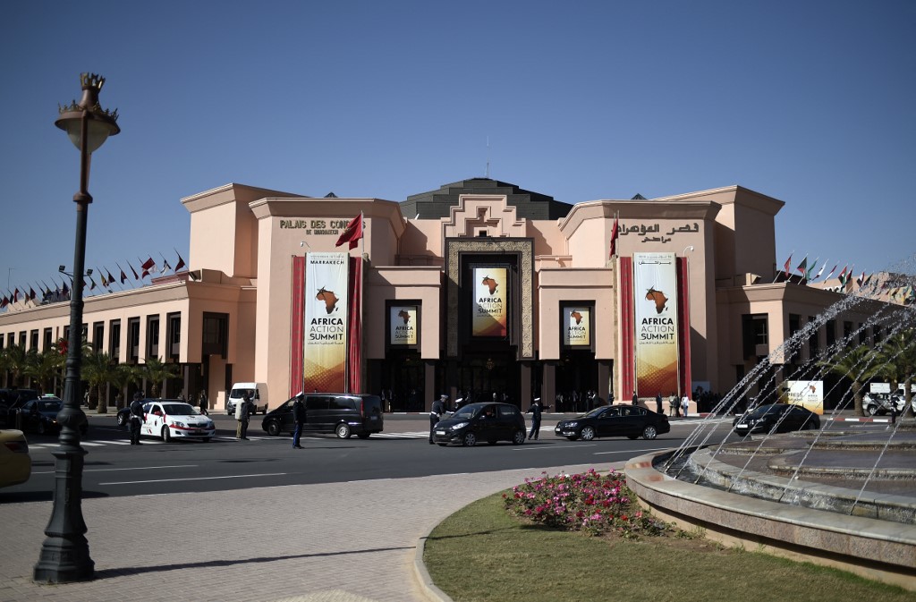 Une photo montre une vue générale de l'avenue Mohamed VI et du Palais des Congrès de Marrakech. (Photo, AFP/Archives)