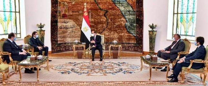 Al-Sissi s'est entretenu au Caire avec Saad Hariri, qui a été nommé premier ministre l'année dernière après la démission de l'administration précédente au lendemain de l'explosion du port de Beyrouth. (Photo, Présidence égyptienne)