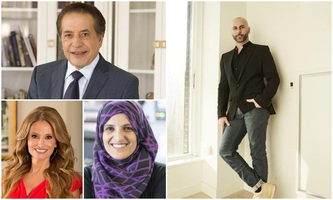 Dans le sens horaire à partir du haut à gauche: Farouk Shami, fondateur de l’entreprise à un milliard de dollars Farouk Systems, Rami Kashou, PDG de Rami Kashou Brand, Aneesa Muthana, PDG de Pioneer Service Inc., et Manal Saab, PDG de Sorensen Gross Construction Services. (Photo, farouk.com/ramikashou.com/pioneerserviceinc.com/Sorensen Gross Construction Services)