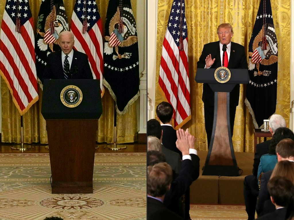 De Trump à Biden, opposition de styles dans la prestigieuse East Room