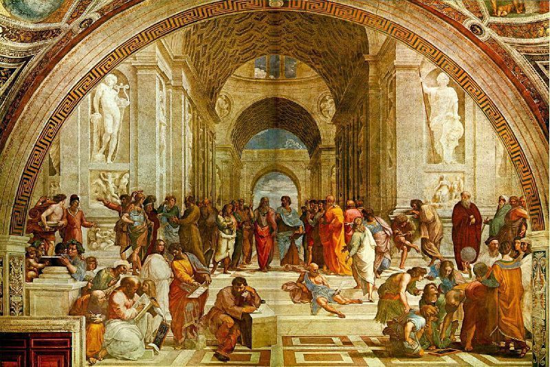 La tapisserie «L'Ecole d'Athènes» prêtée par la France à la Grèce, berceau de la démocratie