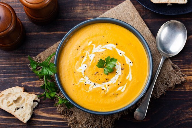 La soupe au potiron rôti, un goût légèrement fumé (fournie)