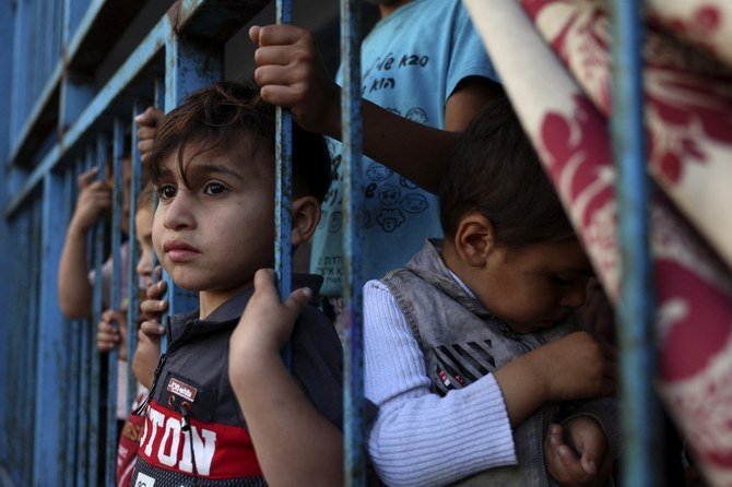 Enfants palestiniens réfugiés dans une école à Gaza, le 14 mai 2021. (Fichier/AFP)