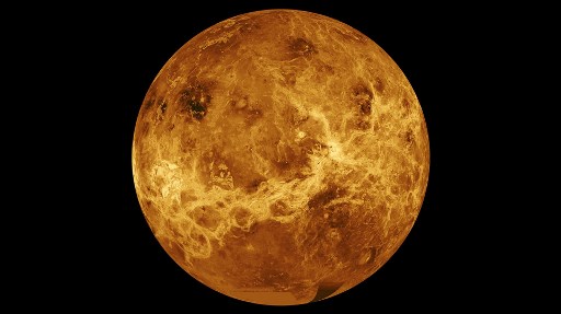 Cette photo publiée par la NASA montre la planète Vénus dans un composite de données du vaisseau spatial Magellan de la NASA et de Pioneer Venus Orbiter (Photo, AFP)