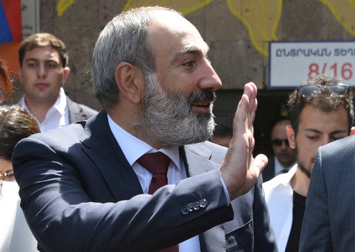 Le Premier ministre arménien par intérim Nikol Pachinian lors des élections législatives anticipées à Erevan le 20 juin 2021 (Photo, AFP)