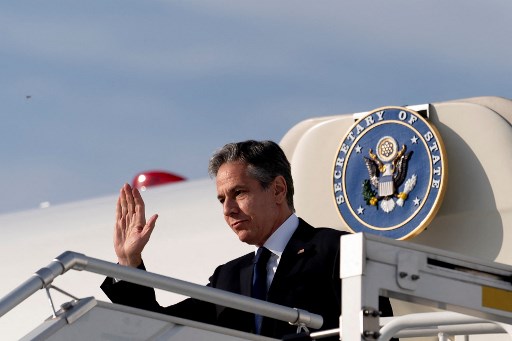 Le secrétaire américain d'Etat Antony Blinken arrive à l'aéroport de Berlin Brandebourg à Schonefeld, en Allemagne, le 23 juin 2021 (Photo, AFP)