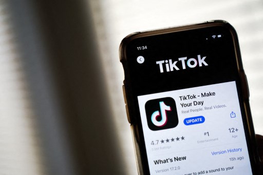 La page de téléchargement de l'application TikTok affichée sur un iPhone d'Apple le 7 août 2020 à Washington, DC (Photo, AFP)