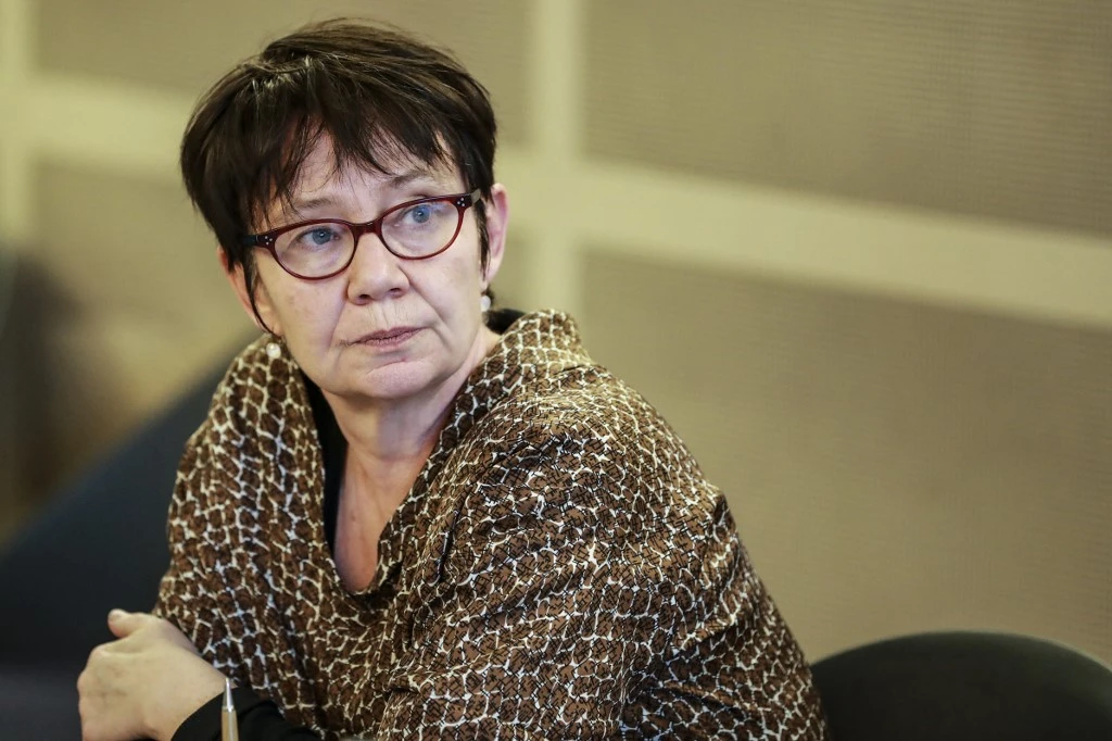 Odile Renaud-Basso, participe à une visioconférence de l'Eurogroupe des ministres des Finances (AFP)