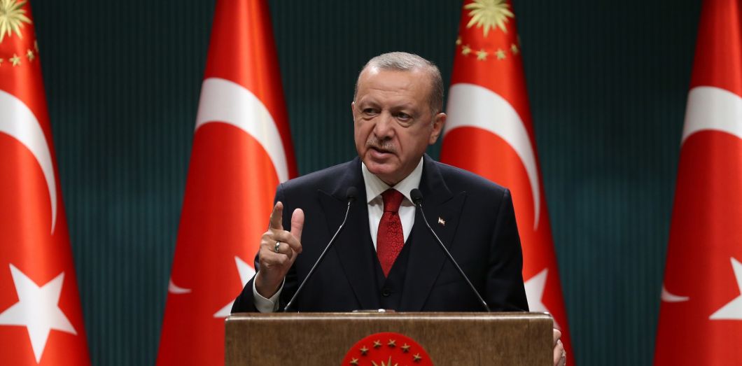 Le président turc Recep Tayyip Erdoğan en conférence de presse au palais présidentiel à Ankara, le 21 septembre 2020. Photo d'archives Adem Altan / AFP