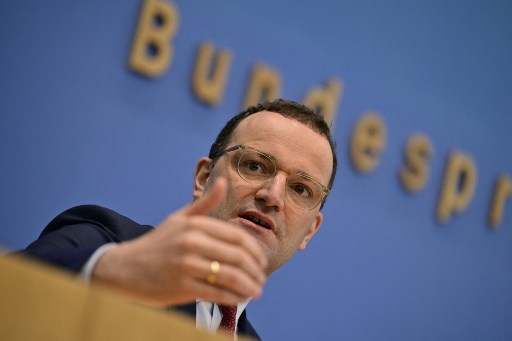 Le ministre allemand de la Santé Jens Spahn lors d'une conférence de presse conjointe avec le ministre allemand de l'Intérieur sur la situation de Covid-19 et la réglementation de l'entrée sur le territoire allemand, à Berlin, le 1er juillet 2021 (Photo, AFP)