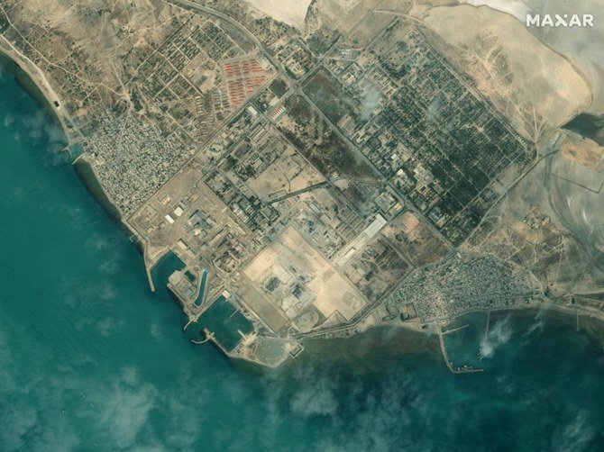 Un aperçu de la centrale nucléaire iranienne de Bouchehr sur cette image satellite fournie par Maxar Technologies le 8 janvier 2020 (Photo, AFP)