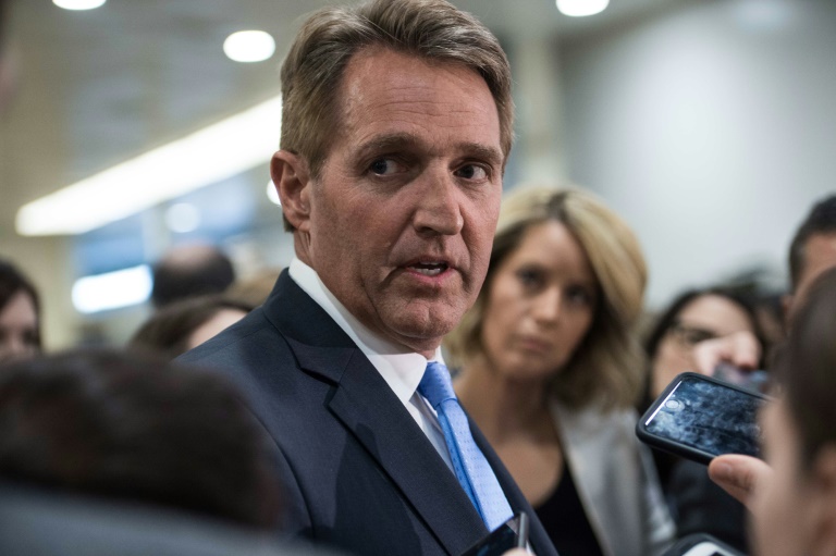 Le sénateur de l'Arizona Jeff Flake, le 7 avril 2017 à Washington DC-AFP/Archives/NICHOLAS KAMM