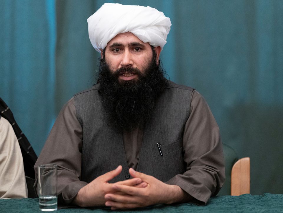 Mohammad Naeem, porte-parole du «bureau politique» des Talibans, s'exprimant lors d'une conférence de presse conjointe à Moscou le 19 mars 2021. Photo d'archives Pool via Reuters