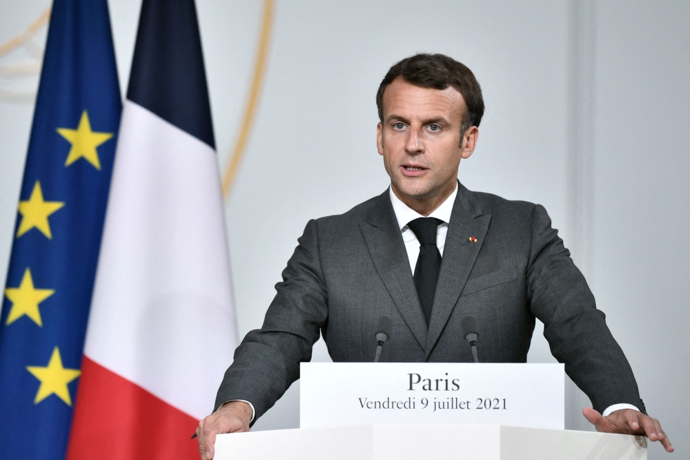 Le président français Emmanuel Macron à Paris le 9 juillet 202. Photo AFP / POOL / STEPHANE DE SAKUTIN