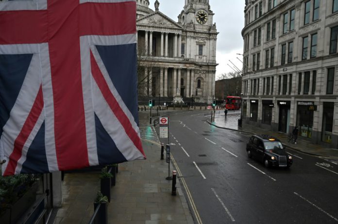 Un drapeau du Royaume-Uni à Londres, le 12 janvier 2021 (photo AFP/Archives)