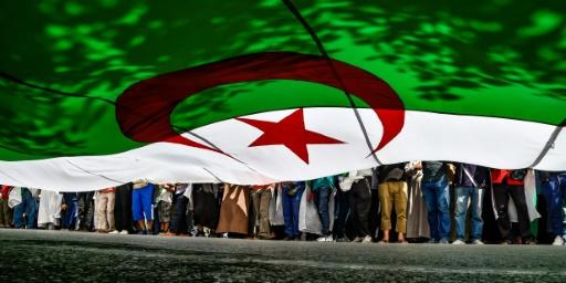 Des manifestants algériens brandissent un drapeau géant le 31 mai 2019 à Alger - AFP/Archives