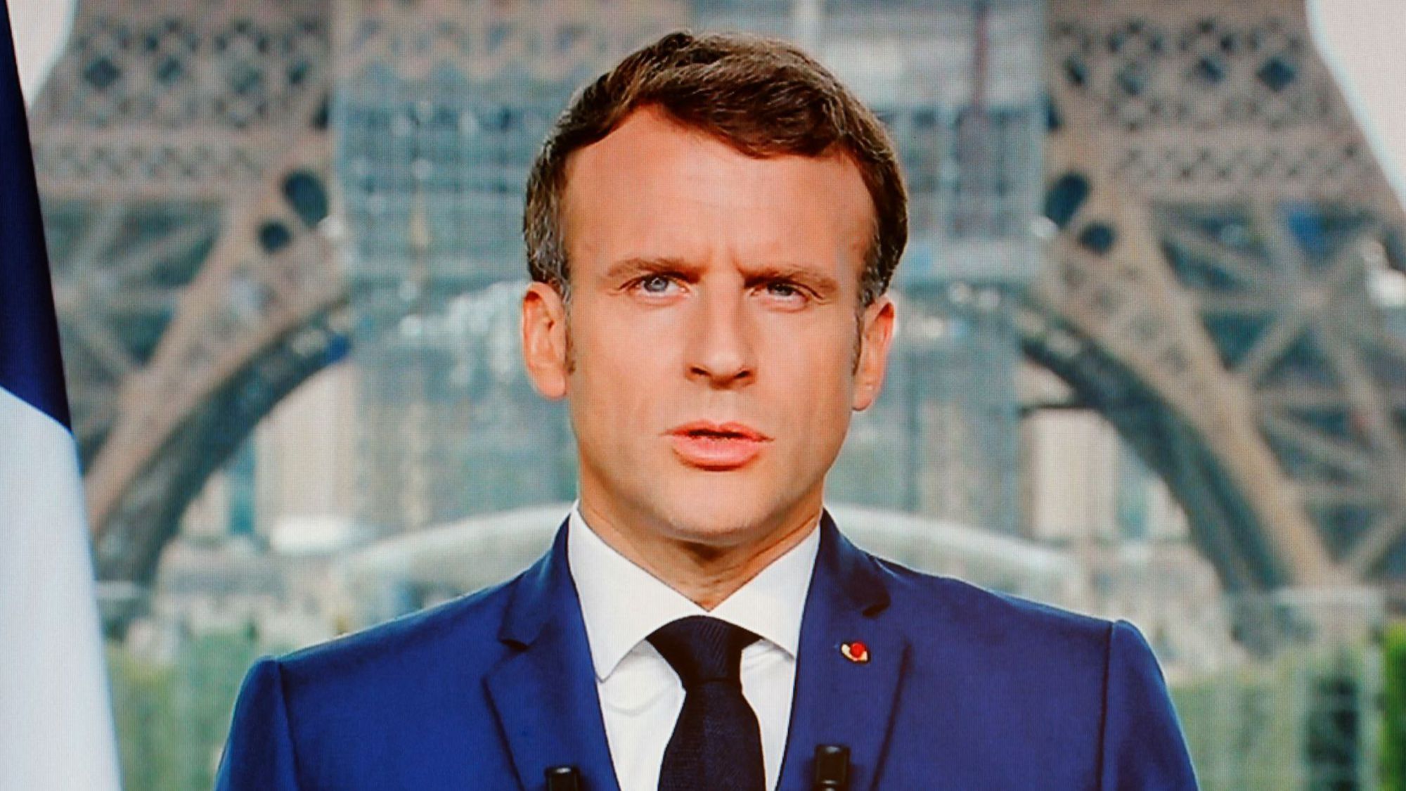 Emmanuel Macron lors de son allocution le 12 juillet 2021. ( Archives/ AFP)