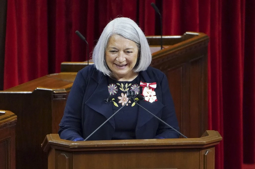 L'Inuite et ancienne diplomate Mary Simon, première femme autochtone à représenter la reine Elizabeth II au Canada, le 26 juillet 2021 à Ottawa. Photo Pool/AFP