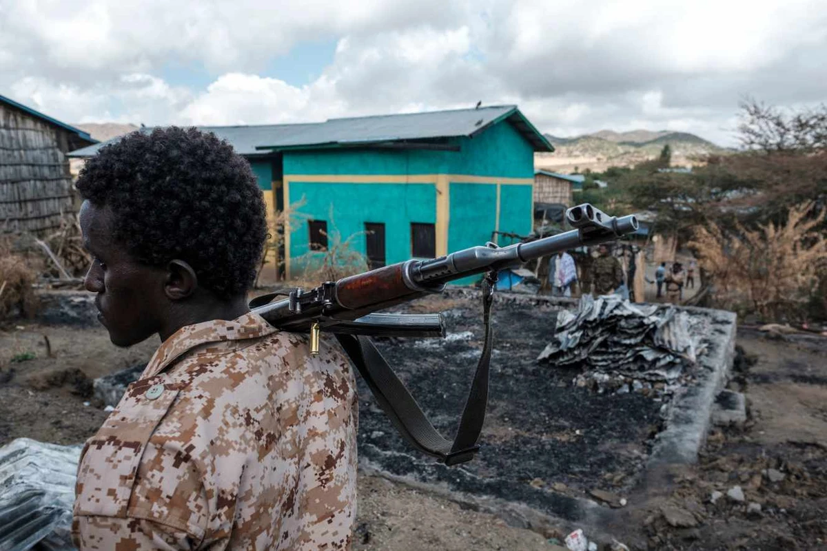 Un membre des forces spéciales afars, dans le village tigréen de Bisober, en Ethiopie, le 9 décembre 2020. Archives / AFP