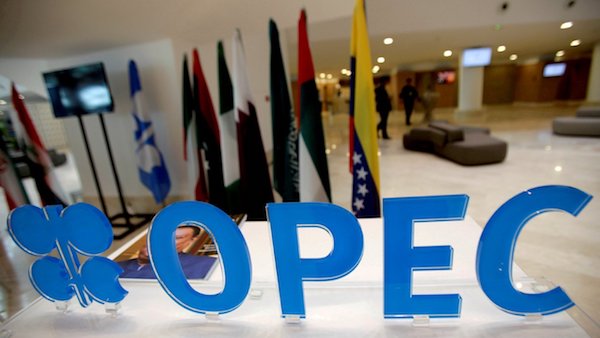 Le logo de l'Opec devant les drapeaux des pays membres (Reuters)