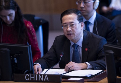 Le vice-ministre des Affaires étrangères chinois Ma Zhaoxu s'exprime lors d'une réunion du Conseil de sécurité aux Nations Unies à New York le 10 avril 2019 à New York. (Johannes Eisele/AFP)