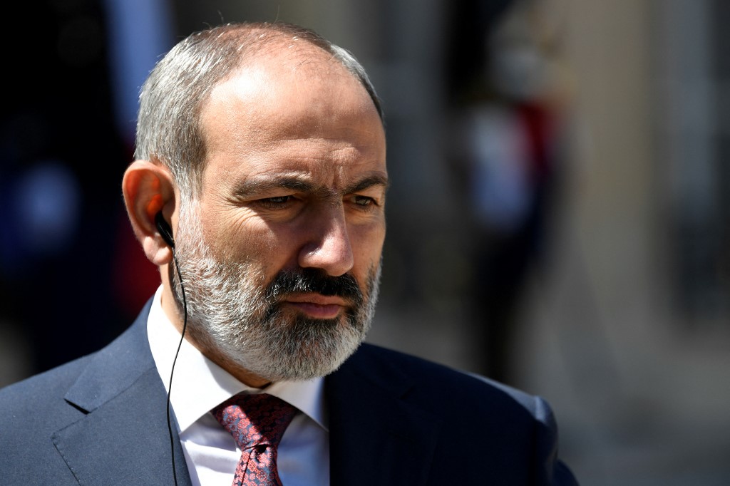 Le Premier ministre arménien Nikol Pachinian reçu au Palais de l'Elysée à Paris le 1er juin 2021. Archives AFP