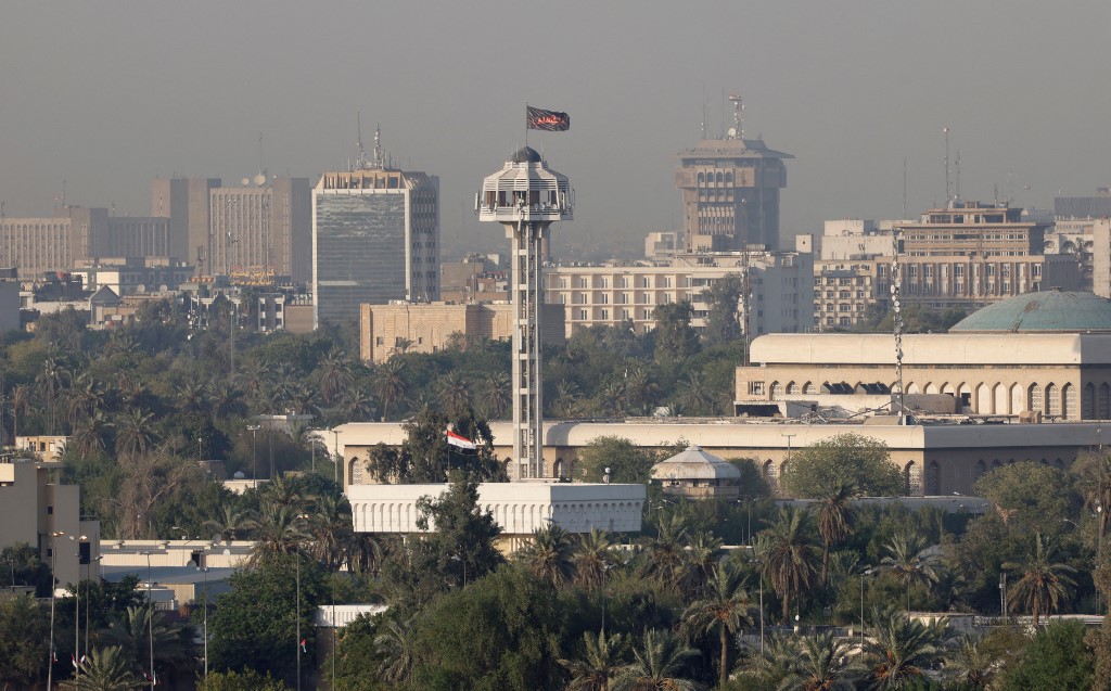 La capitale irakienne Bagdad photographiée le 27 août 2021 avant un sommet régional dans la ville. Après des décennies de conflit, l'Irak se présentera comme un médiateur régional alors qu'il accueille un sommet des dirigeants cette semaine – AFP