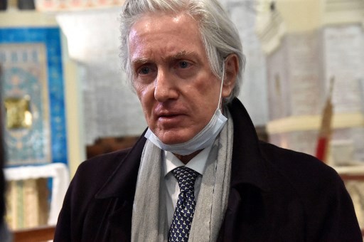 L'ambassadeur de France François Gouyette à la cathédrale Notre-Dame d'Afrique d'Alger, le 9 décembre 2020 (Photo, AFP)