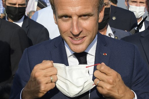 Le président français Emmanuel Macron lors de la septième réunion annuelle du syndicat des Jeunes Agriculteurs à Corbières-en-Provence, dans le sud-est de la France, le 10 septembre 2021 (Photo, AFP)