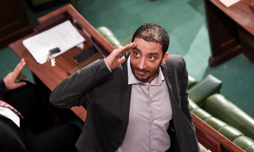 Le député tunisien Yassine Ayari, lors d'une session dans la capitale Tunis, le 15 février 2018 (Photo, AFP)