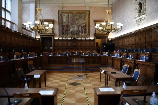 La salle d'audience de la Cour de justice de la République à Paris. (Alain Jocard/AFP)