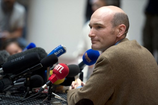 Le journaliste français et ancien otage en Syrie Nicolas Henin lors d’une conférence de presse au siège du journal Le Point le 6 septembre 2014 à Paris. (Alain Jocard / AFP)