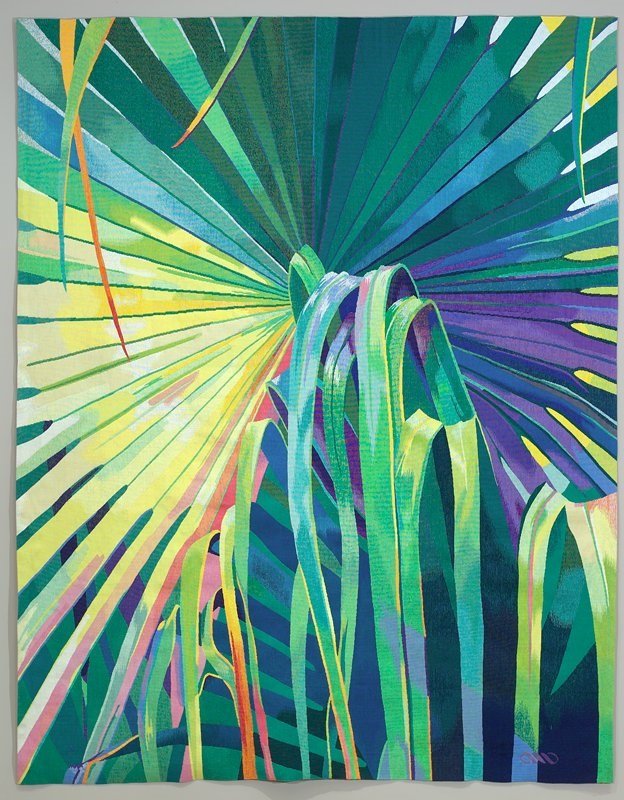 Sheila Hicks, Palm, 1985, laine, tapisserie tissée, 358,1 x 281,9 cm. (Here, Now / هنا، الآن , 3 octobre 2021 – 31 janvier 2022, miskartinstitute.org)