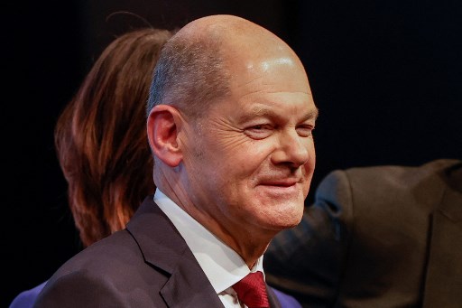 Le social-démocrate Olaf Scholz, bientôt successeur d’Angela Merkel. (Odd Andersen/AFP)
