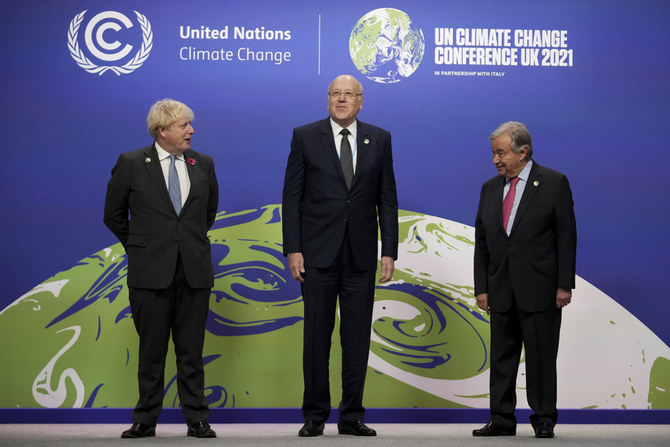 Mikati visite le pavillon de l'Arabie saoudite à la COP26
