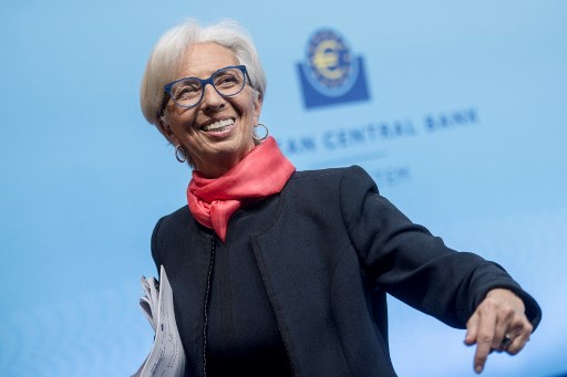 La présidente de la Banque centrale européenne (BCE), Christine Lagarde, à l’issue d'une réunion du conseil des gouverneurs de la BCE sur la politique monétaire de la zone euro à Francfort-sur-le-Main, dans l'ouest de l'Allemagne, le 16 décembre 2021. (Thomas Lohnes/AFP/Pool)