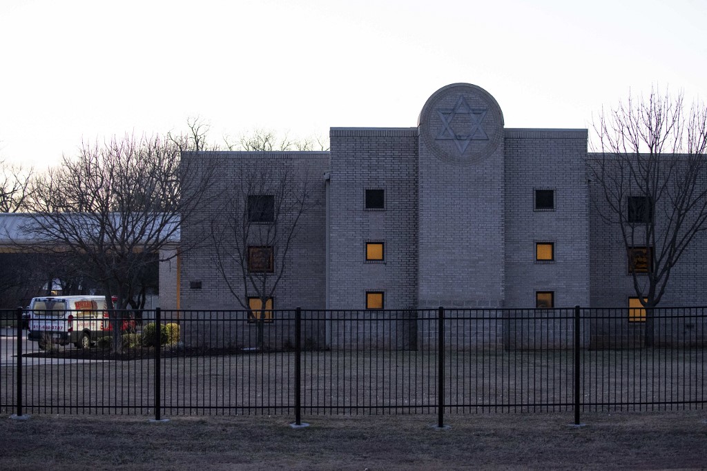 Photo prise de la synagogue de la Congrégation Beth Israel le 17 janvier 2022 à Colleyville, au Texas. (AFP)