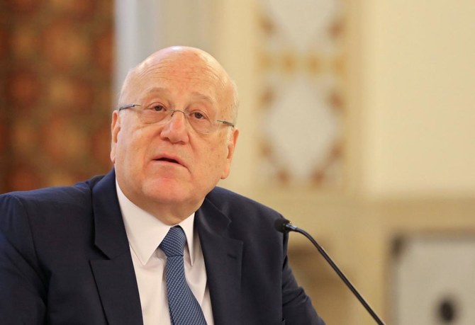 Le Premier ministre libanais Najib Mikati s'exprime lors d'une conférence de presse à l'issue d'une rencontre avec le président libanais au palais présidentiel de Baabda. (Dossier/AFP)