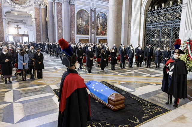 Funérailles d'Etat à Rome du président du Parlement européen