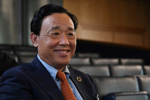 Le directeur général de l'agence de l'Organisation des Nations unies pour l'alimentation et l'agriculture (FAO), Qu Dongyu, le 23 juin 2019 au siège de la FAO à Rome. (Vincenzo Pinto / AFP)