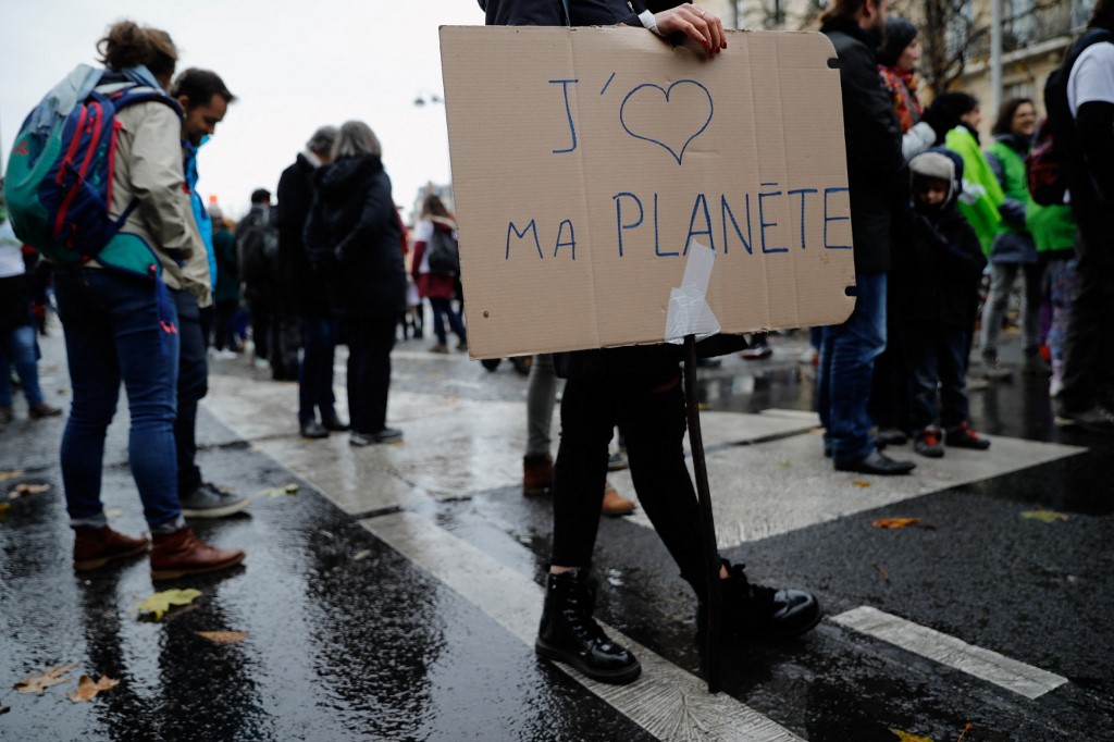 Manifestation pour le climat à Paris. Crédits: THOMAS SAMSON / AFP