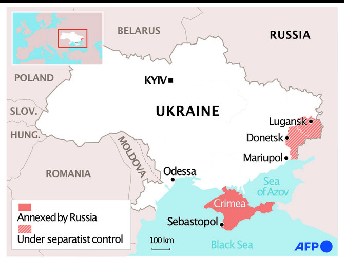 Le front de l'Est ukrainien (Infographie, AFP)