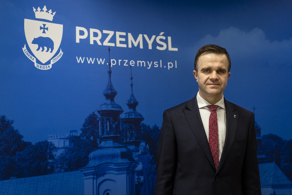 Dariusz Lapa, secrétaire du conseil municipal de Przemysl, dans le sud-est de la Pologne. (AFP).