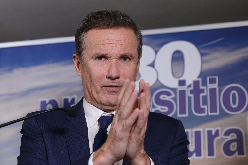 Nicolas Dupont-Aignan, candidat à la présidence du parti d'extrême droite Debout la France (DLF). (AFP).