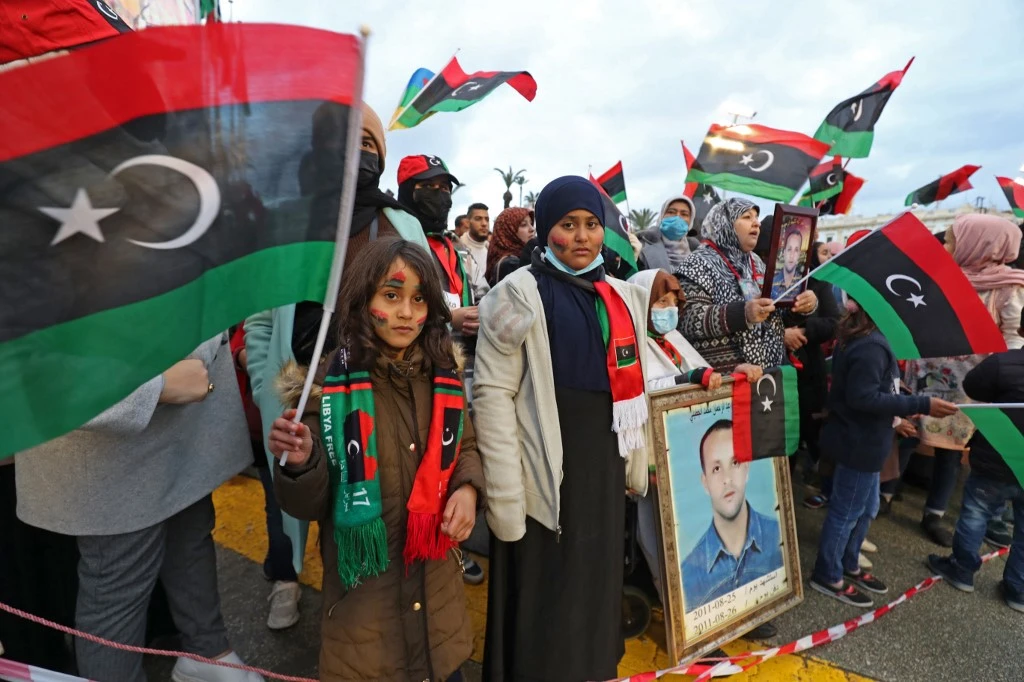 Les Libyens commémorent le 11e anniversaire du soulèvement contre Mouammar Kadhafi. (AFP).