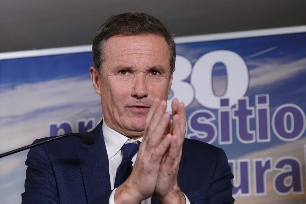 Nicolas Dupont-Aignan, candidat à la présidence du parti d'extrême droite Debout la France (DLF). (AFP).