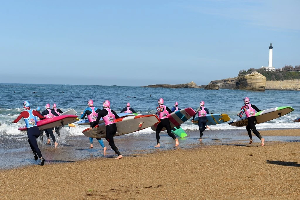 Première édition d'une compétition de sauvetage à Biarritz, dans le sud-ouest de la France. Crédits : AFP