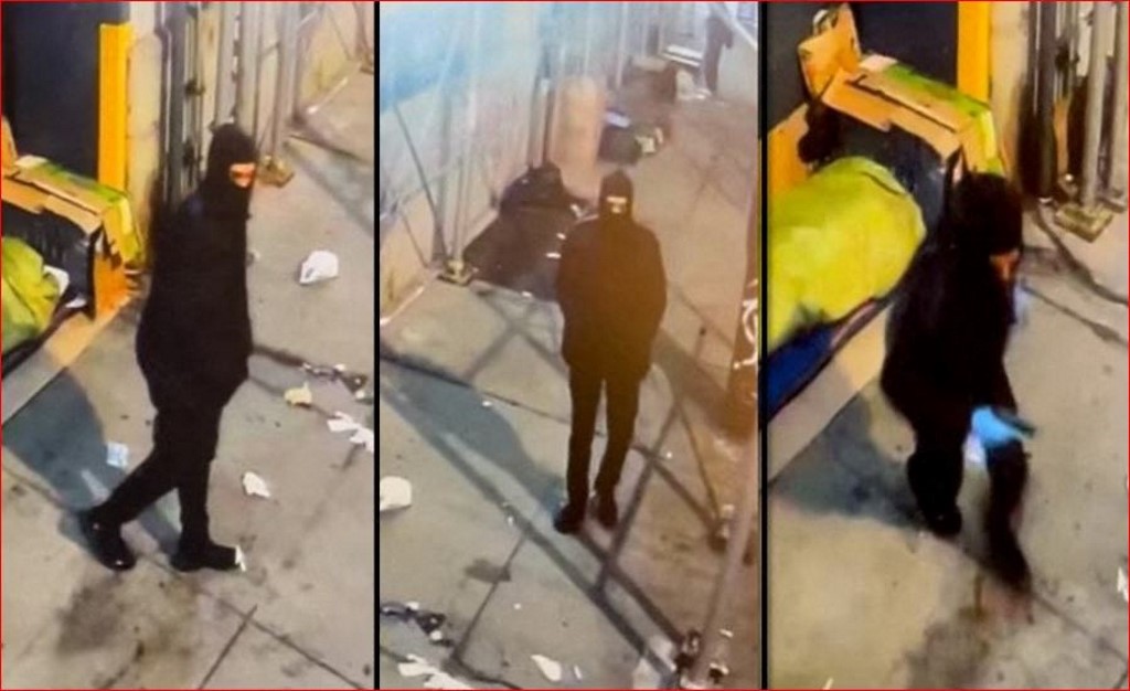 Cette capture d'écran publiée le 14 mars 2022 par le département de la police de New York (NYPD) montre le suspect qui, selon eux, s'en est pris aux sans-abri. (AFP).